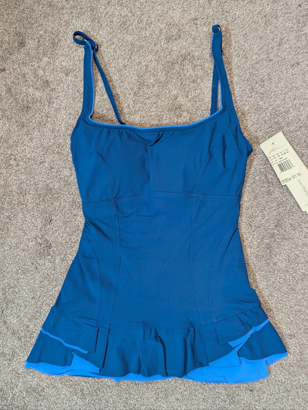 Profile by Gottex Blue Underwire Tankini Swimsuit TOP NWT Size 34 D-Cup 34D BRA